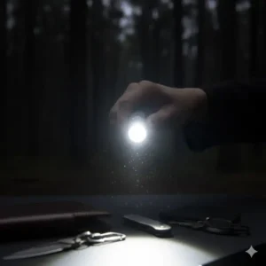 Beam shot comparison showing the powerful output of the best edc rechargeable flashlight cutting through darkness.