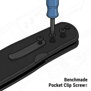Small pocket clip screws included in the benchmade replacement screws set.