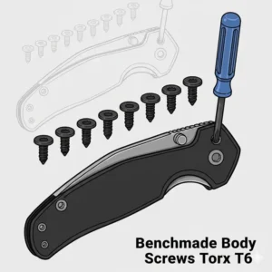 T6 Torx body screws as part of a benchmade replacement screws hardware kit.
