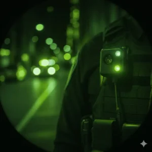Tactical police vest light featuring infrared (IR) mode for covert operations and night vision compatibility.