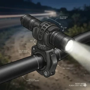 Premium leather pouch flash light holder with a secure snap button.