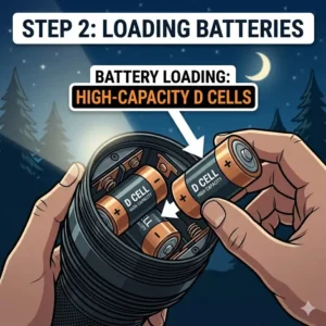 A rugged best d battery led flashlight surviving a high impact drop on concrete to demonstrate shock resistance.