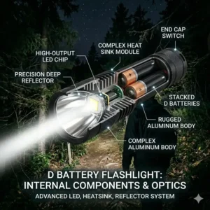 A comparison chart showing the extended battery runtime of the best d battery flashlight.