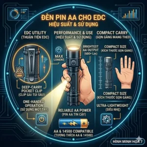 Demonstration of the compact design and deep-carry pocket clip of the brightest aa battery flashlight for daily carry.