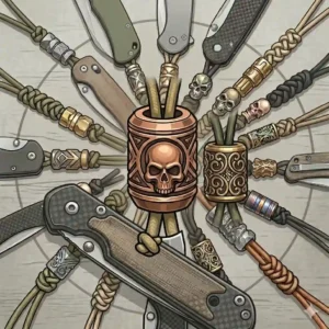 An illustration highlighting how knife beads provide extra grip and improve retrieval time when pulling a knife from a sheath or pocket.