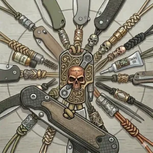 A helpful illustration showing the proper way to clean and polish metal knife beads to maintain their patina and finish.